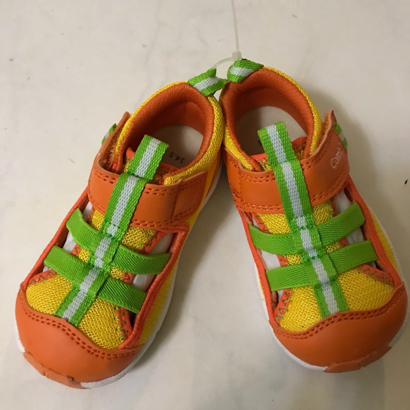 Combi 幼兒亮彩機能涼鞋 橘色 14.5
