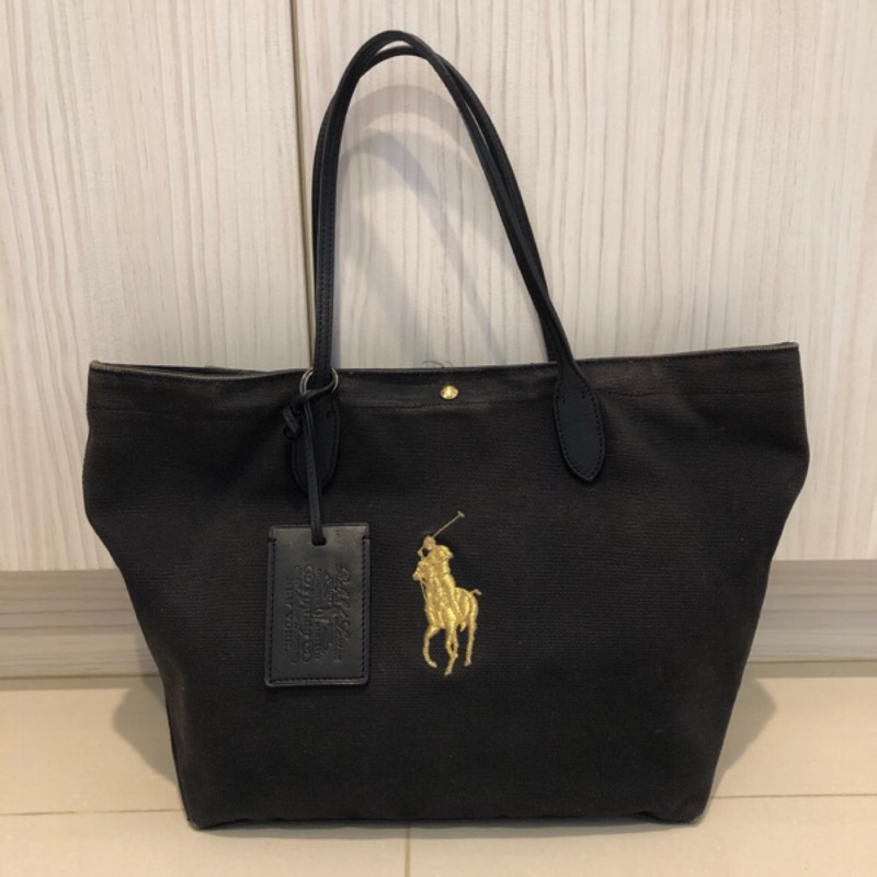 🍀雙妞媽🍀💥二手💥 Polo Ralph Lauren 大馬托特包