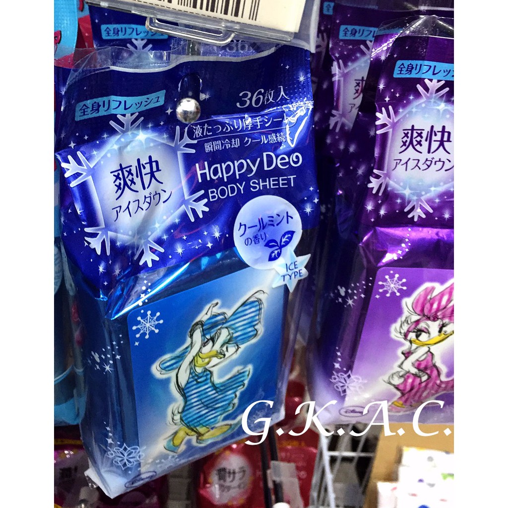日本 Happy Deo body sheet 迪士尼聯名 瞬間涼感薄荷濕紙巾 黛絲 36抽 現貨
