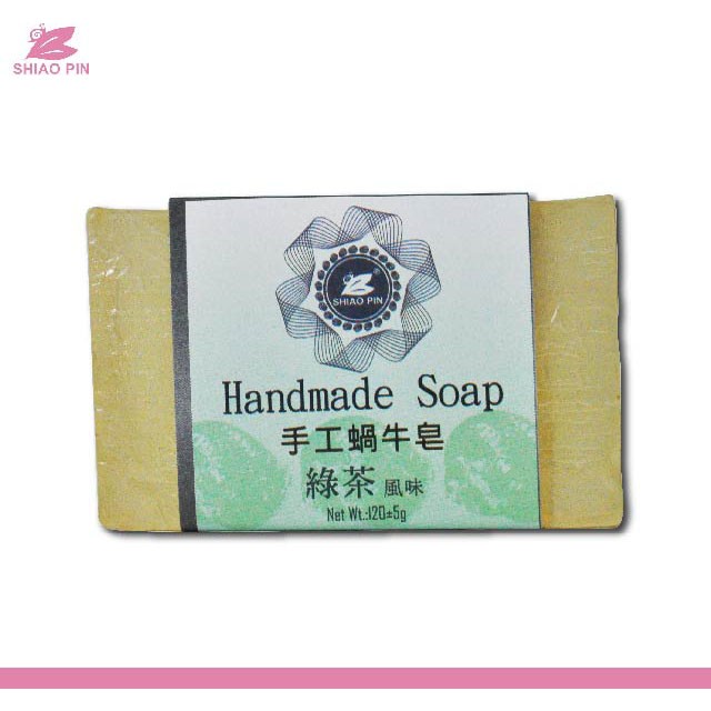 【Shiao Pin小品蝸牛生技】手工蝸牛皂綠茶約120g/塊-  散發清新的綠茶香氛、舒緩壓力