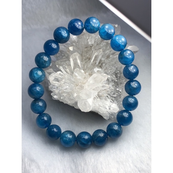 天然藍磷灰石水晶手珠/手鍊