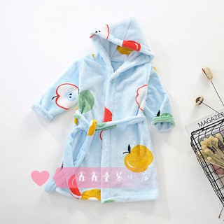 兒童睡袍🌻現貨🌻男女童居家服寶寶浴袍❒☎◈秋冬季童浴袍 法蘭絨寶寶家居服睡袍 男童女童珊瑚絨浴袍兒童睡衣