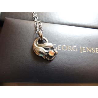 全新 專櫃正品真品 GEORG JENSEN 喬治傑生之 1999年度項鍊 寶石項鍊 橘色月光石