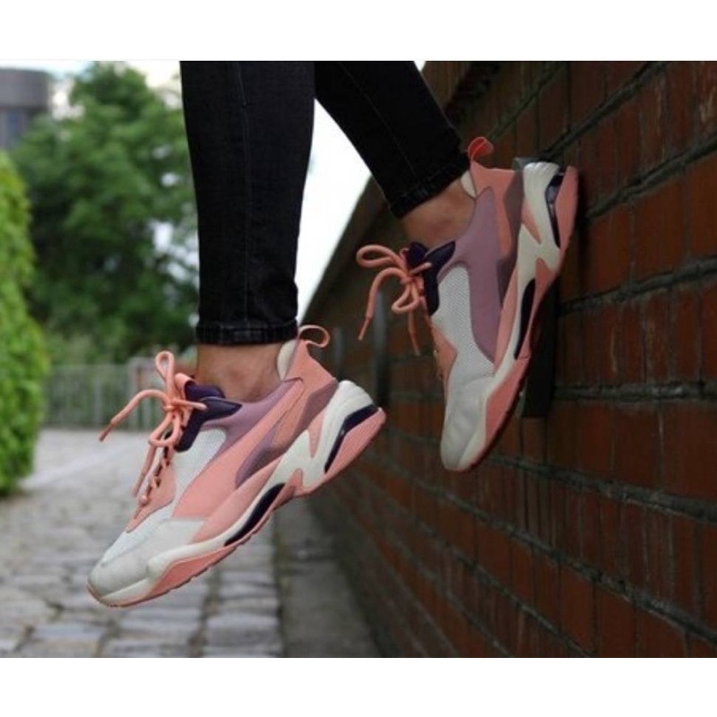 二手鞋👟PUMA Thunder Spectra 紫 白 粉 透氣 皮革 老爹鞋367516-09