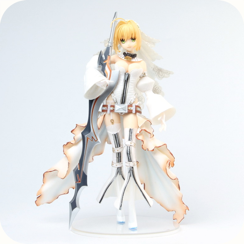 景品現貨fgo Fate Grand Order Saber 2段階目婚紗花嫁七彩婚紗尼祿手辦zy萬代景品gk 蝦皮購物