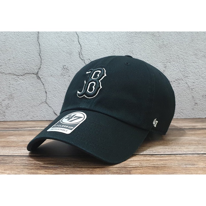 蝦拼殿 47 brand MLB波士頓紅襪 黑底黑字白邊  基本款棒球帽 老帽  男生女生都可戴
