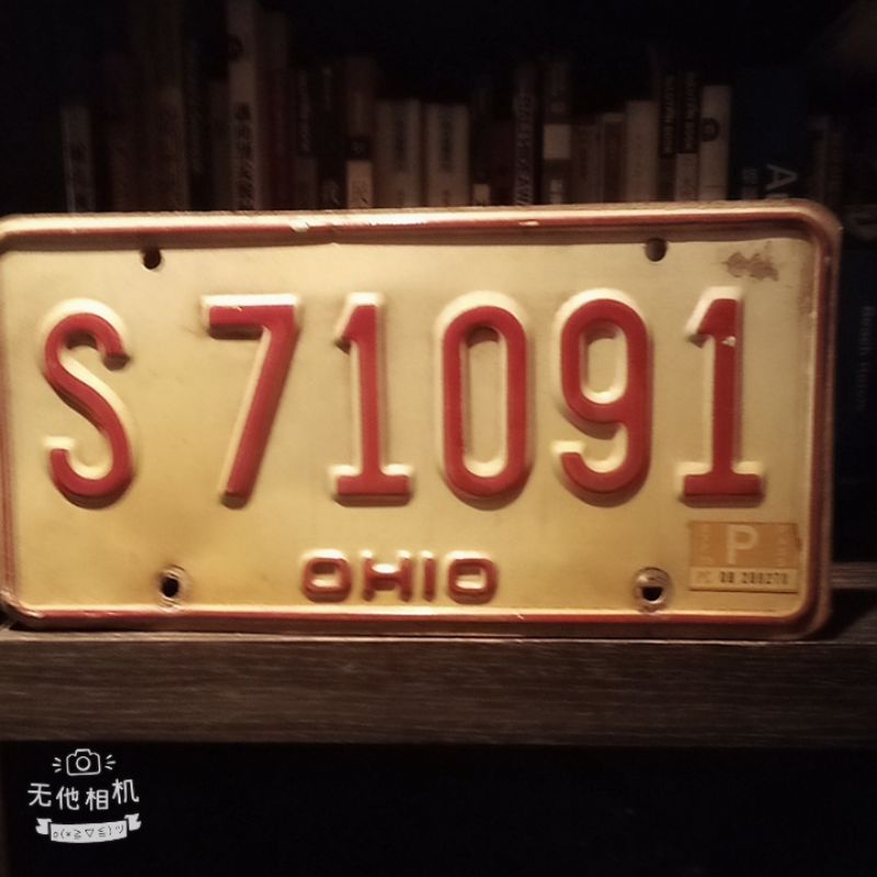 80-90年自有收藏 美國早期車牌 正品 復古 擺飾 牆飾  古董收藏，裝置藝術