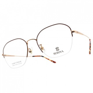 SEROVA 光學眼鏡 SP280 C105 復古造型半框款-金橘眼鏡
