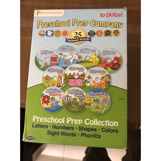 二手美國PreSchool Prep幼兒美語學習原10片DVD，少2片