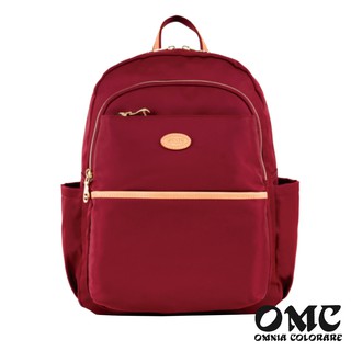 【OMC】秀麗多口袋大容量輕盈後背包82963酒紅