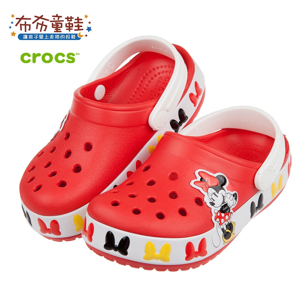 【Crocs】卡駱馳味學院迪士尼米妮紅色兒童布希鞋｜16.5~19.5公分｜V1D8C1A｜布布童鞋