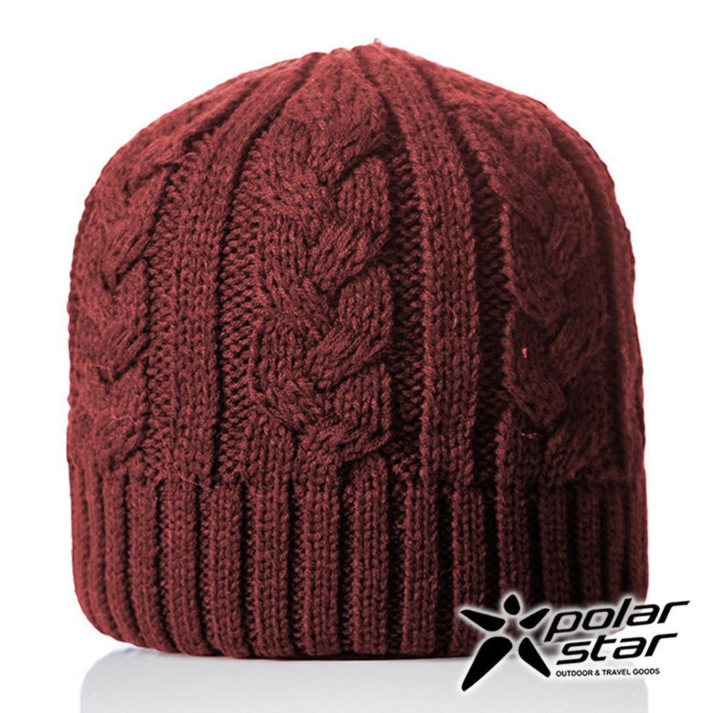 【PolarStar】中性 素色編織保暖帽『暗紅』P18603