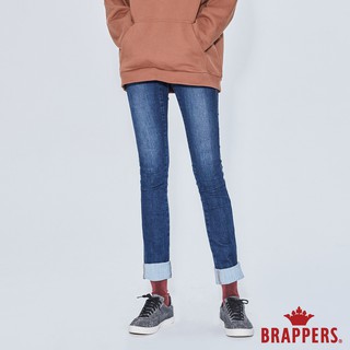 BRAPPERS 女款 新美尻系列-中腰彈性窄管褲-深藍