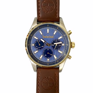 Timberland 天柏嵐ASHMONT II系列 戶外多功能腕錶皮帶（海軍藍金框）46mm_TDWGF2100403