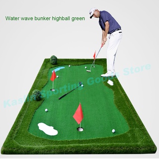 TTYGJ GOLF訂製室內外高爾夫人工果嶺 水波紋沙坑推桿練習器 辦公室練習毯套裝 高爾夫訂製款