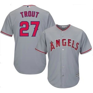 MLB 美國職棒大聯盟 洛杉磯 天使隊 27號 Trout Majestic 青年版 棒球衣