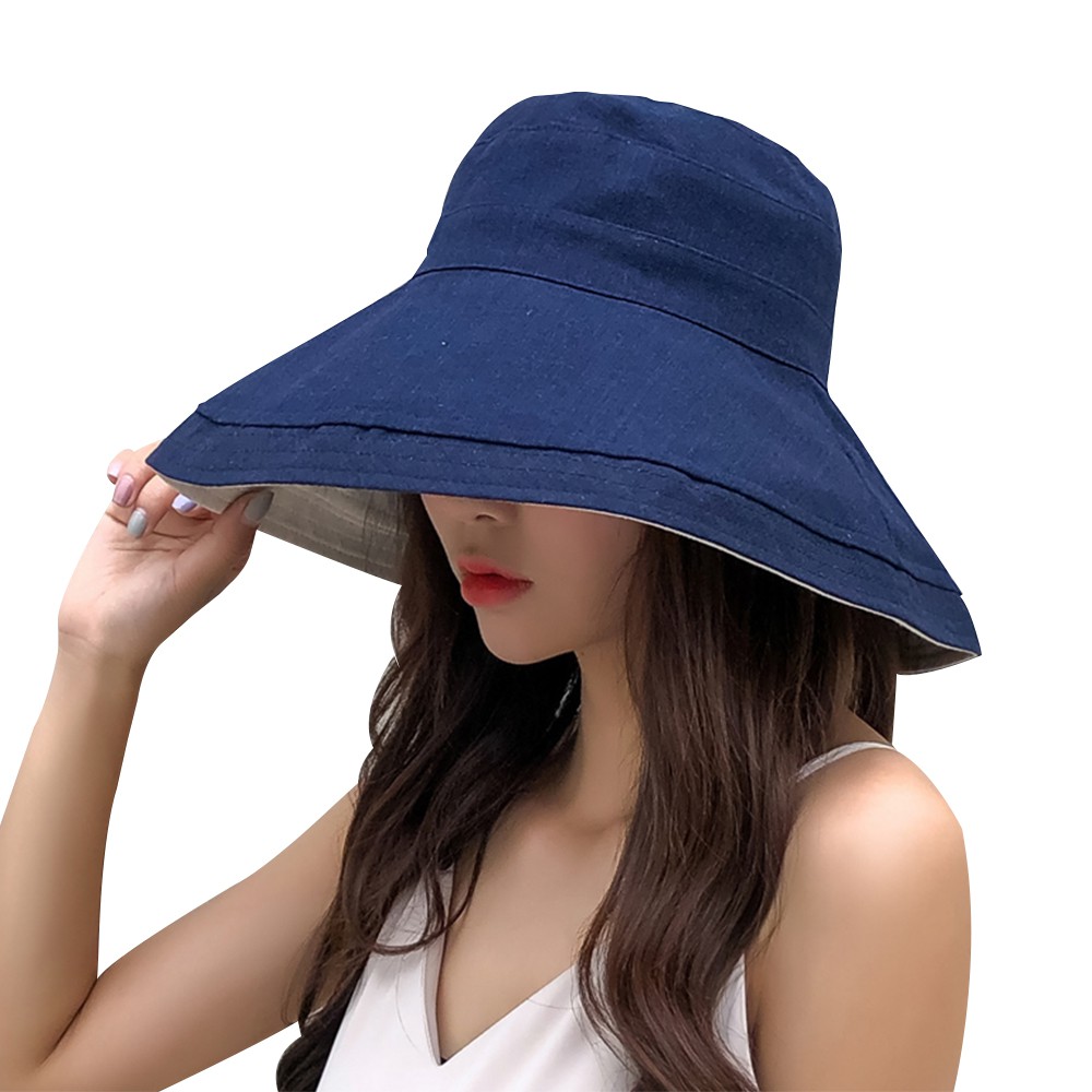 【KISSDIAMOND】大帽檐可摺疊收納雙面遮陽帽KD-0867