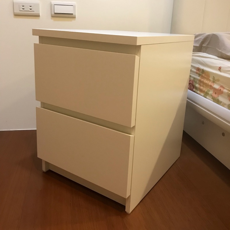 IKEA 抽屜櫃（白色，2抽）MALM  床邊櫃