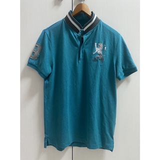 (二手)佐丹奴GIORDANO 男大童湖水綠短袖上衣 POLO衫 size：160cm S