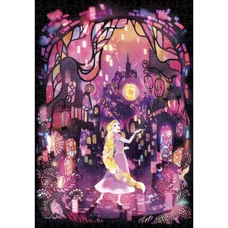 日本進口迪士尼透明拼圖500片 彩繪玻璃 魔髮奇緣 長髮公主 樂佩