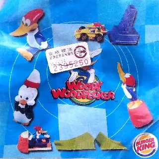 《NATE》收藏早期BURGER KING漢堡王玩具【2000年-啄木鳥伍迪WOODY WOODPECKER】5款一組