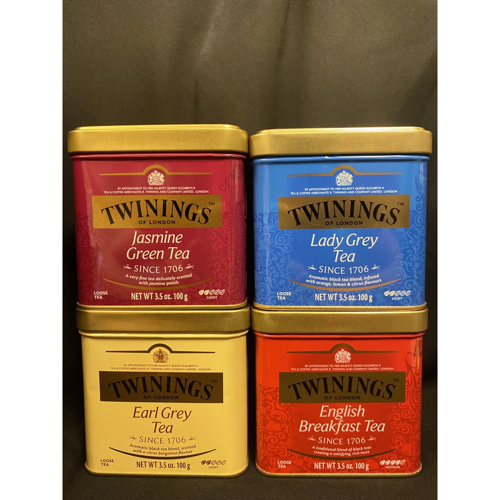 Twinings 早餐茶、女仕伯爵茶、伯爵茶、茉莉花茶，100g散茶