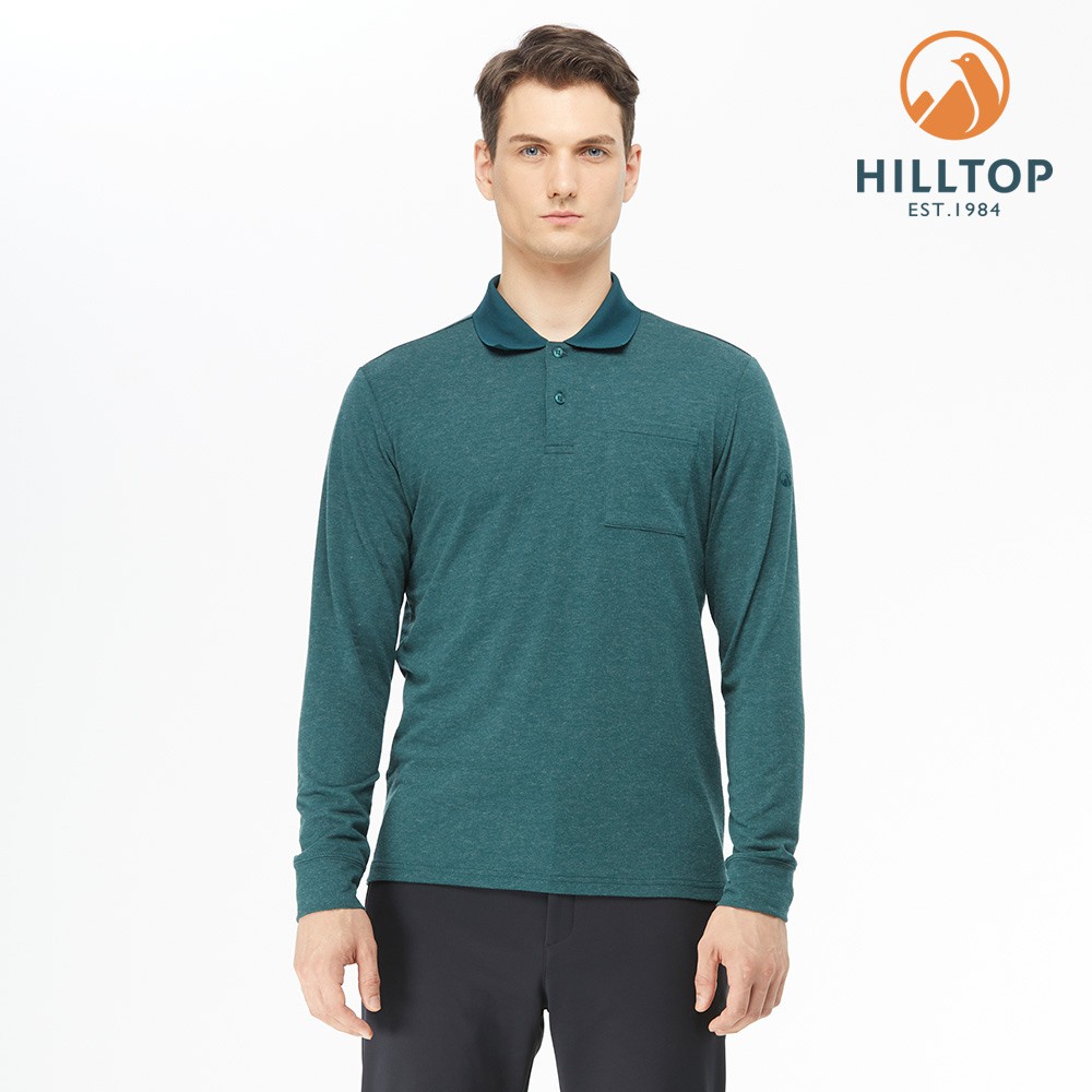 【Hilltop山頂鳥】男款POLYGIENE抗菌羊毛刷毛上衣 H51MJ4-綠