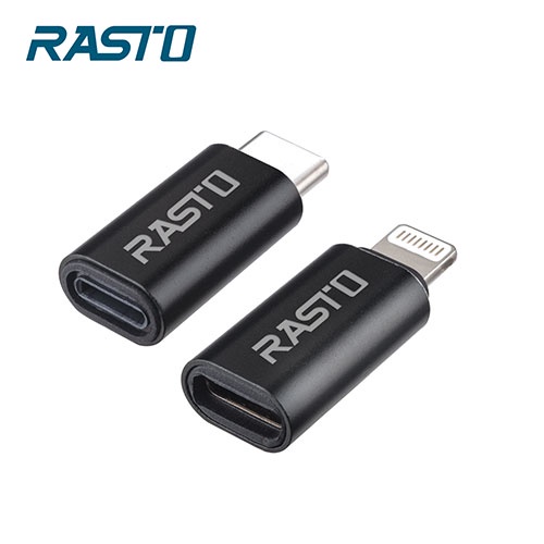 RASTO Lightning Type C雙向互轉鋁製轉接頭RX31-2入組【愛買】