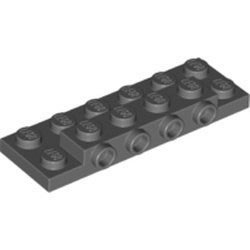 【小荳樂高】LEGO 深灰色 2x6x2/3 薄板上側帶轉向4豆 Plate 87609 6138633
