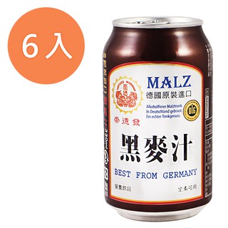 崇德發 天然黑麥汁 易開罐 330ml(6入)/組