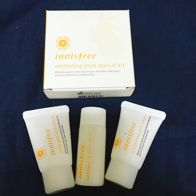 innisfree 白無暇柑橘C柔膚體驗 真萃膠囊面膜 旅行組 洗面乳 柔膚水 柔膚霜