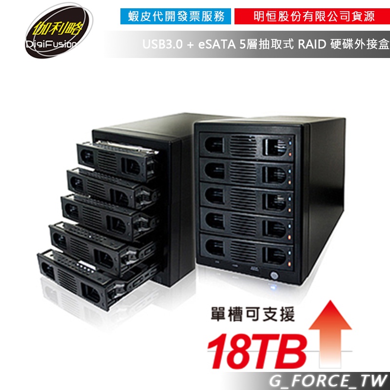 伽利略 35D-U3ES5R USB3.0 + eSATA 5層抽取式 RAID 硬碟外接盒【GForce台灣經銷】