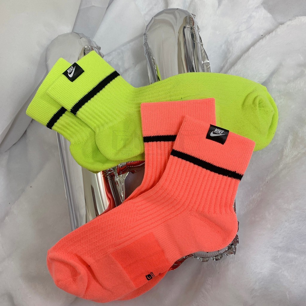 【SPORT STYLE】NIKE SNKR SOX ANKLE 短襪 襪子 兩雙一組 螢光橘綠SK0262-903