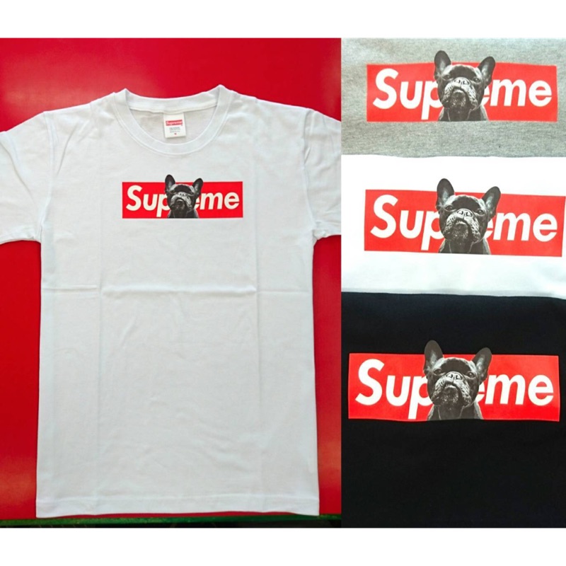 Supreme sup+狗狗🐶 狗狗款 狗狗聯名 法鬥犬supreme印花supreme聯名款supremet恤情侶款