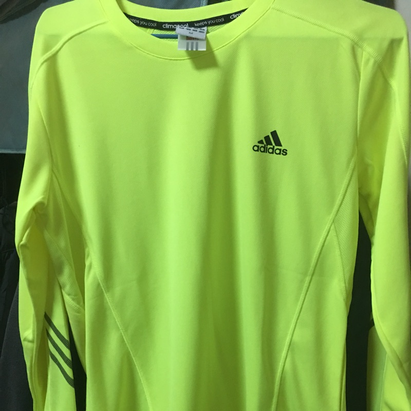 Adidas運動透氣上衣螢光黃