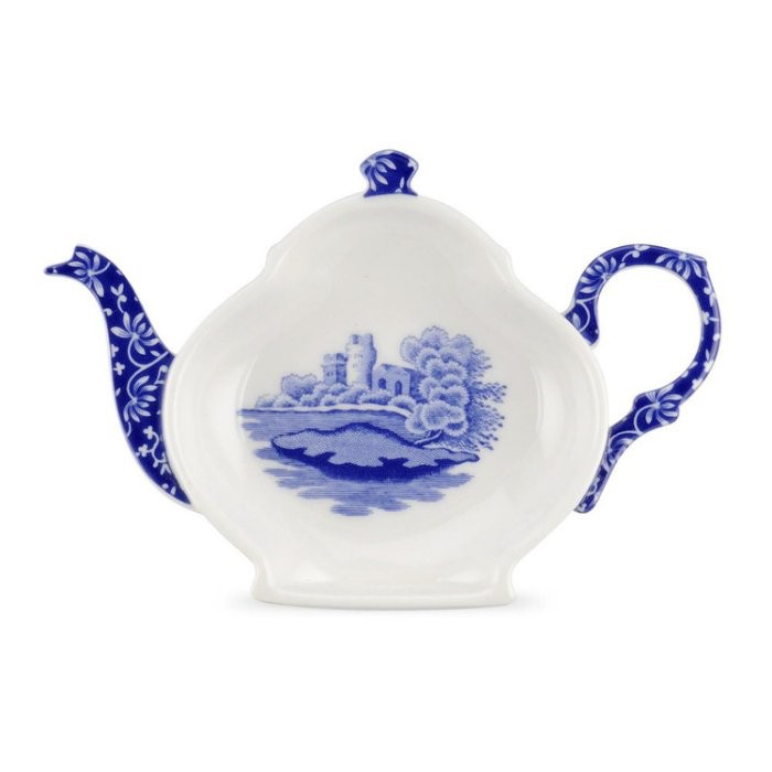 《齊洛瓦鄉村風雜貨》英國Spode Blue系列 茶壺造型茶包碟 茶葉碟 小碟子 點心碟 小蠟燭台 醬料碟