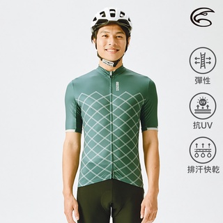 ADISI 男抗UV快乾短袖自行車衣ABL2192205 (M-2XL) 鋼灰色 / 吸濕排汗 速乾 防曬 反光