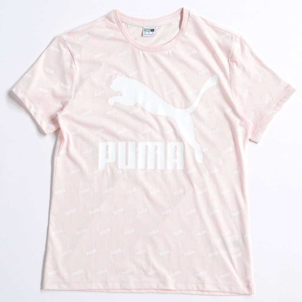 PUMA 流行系列滿版 Logo 女款 運動 休閒 短袖上衣 T恤 59624917