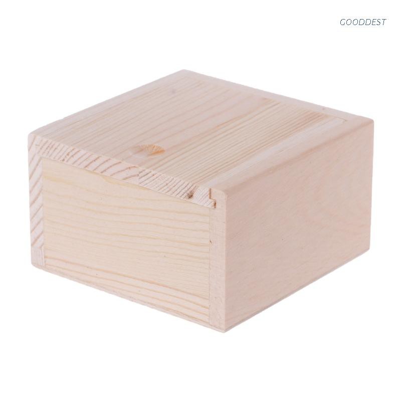 Goo 手工首飾收納盒木質素色糖果盒戒指收納盒工藝品盒