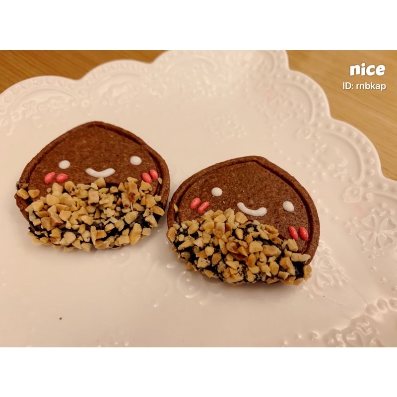 (聖誕節小物)(幼兒園生日分享禮) 栗子造型巧克力杏仁餅乾