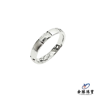 【金勝珠寶】 白金戒指｜固定式12.5號 流線 時尚 經典