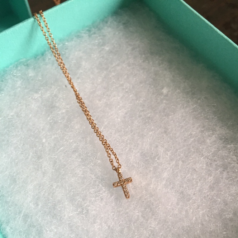 Tiffany十字架碎鑽項鍊