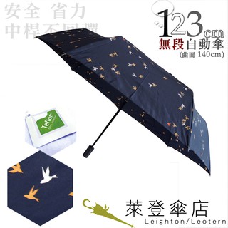 【萊登傘】雨傘 印花鐵氟龍 不回彈 123cm超大無段自動傘 易甩乾 防風抗斷 和風飛鳥
