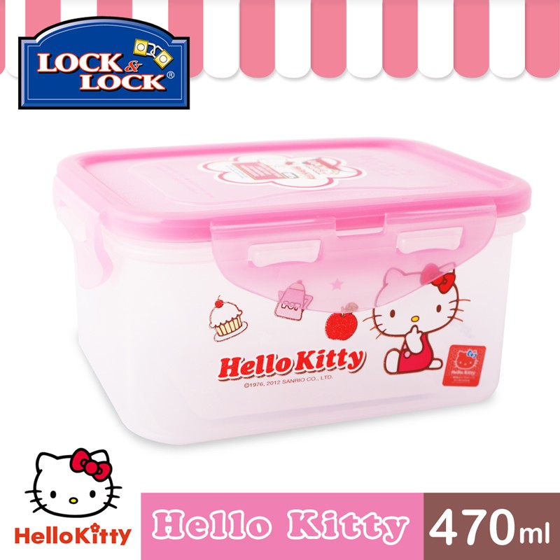 【樂扣樂扣】HELLO KITTY PP保鮮盒470ML(方形)