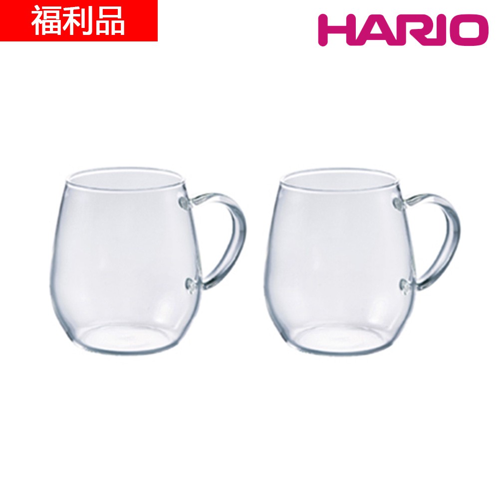 日本 HARIO玻璃馬克杯 2入組-360ml ( RDM-1824)福利品