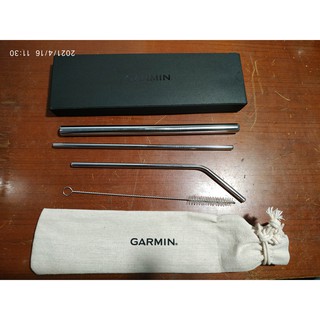 Garmin 不鏽鋼環保吸管組 316不鏽鋼吸管三件組 附收納袋