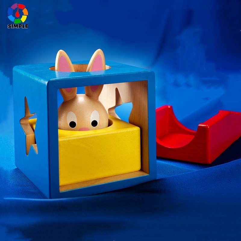 二手桌遊。Smart Games小兔捉迷藏兔寶寶魔術箱空間邏輯闖關玩具