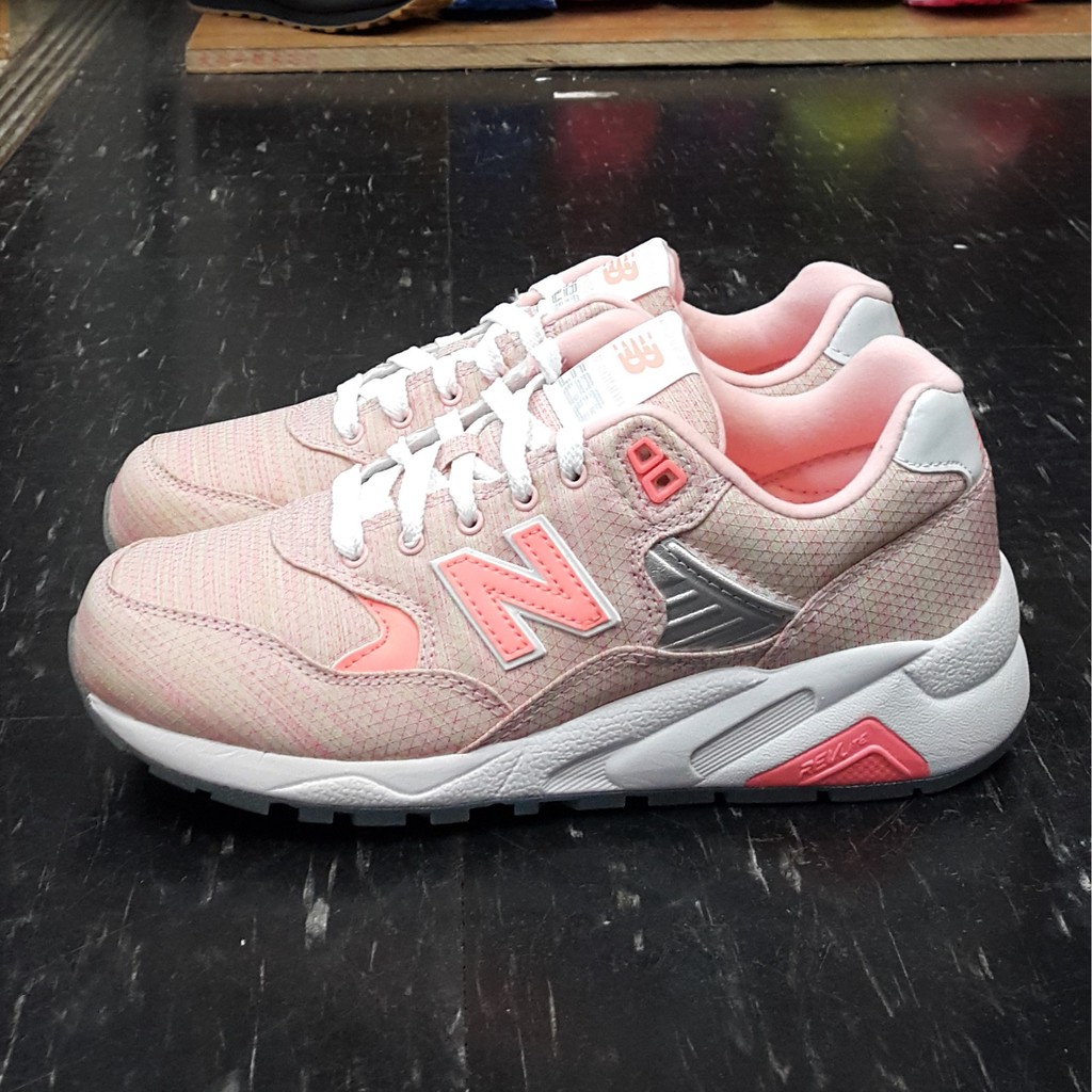 New Balance nb 580 WRT580IK 粉紅色 粉橘色 銀色 彩色 編織 果凍底 輕量化 慢跑鞋