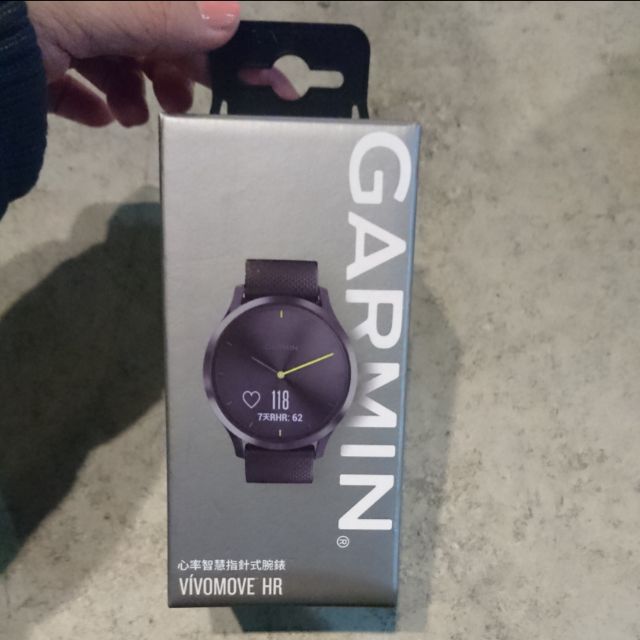 （保留中）GARMIN vivomove HR 時尚智慧手錶（黑銀）心率智慧指針式腕錶  完美時尚 L