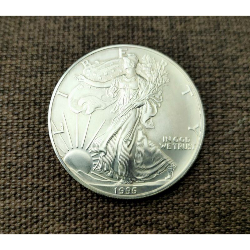 ⚡免運⚡稀有西元1995年1盎司美國鷹揚銀幣(含保護殼)999純銀幣